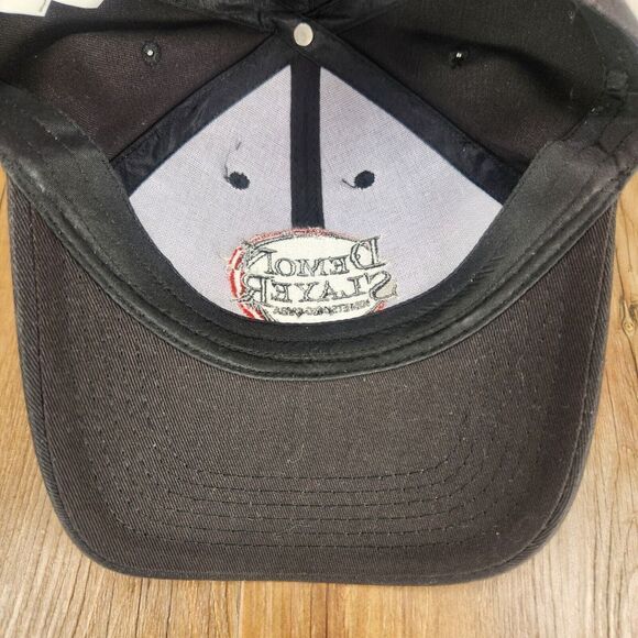 Demon Slayer Kimetsu No Yaiba Hat Cap Strap Back Black Anime Manga Series Logo - Picture 8 of 11